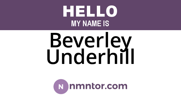 Beverley Underhill