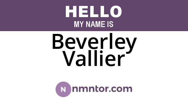 Beverley Vallier
