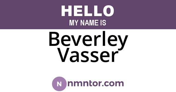 Beverley Vasser