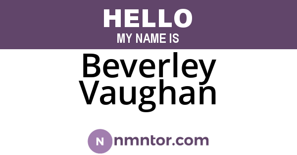 Beverley Vaughan