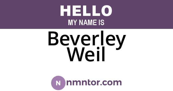 Beverley Weil
