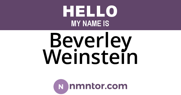 Beverley Weinstein
