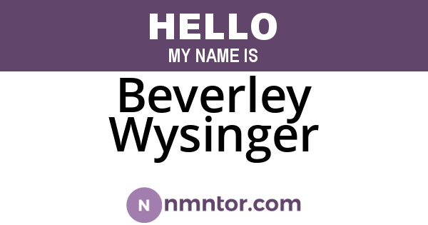 Beverley Wysinger