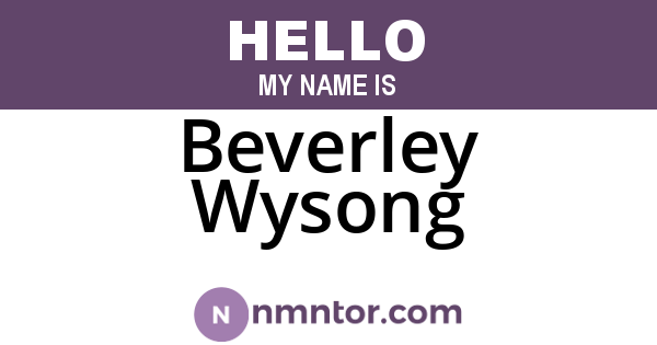 Beverley Wysong