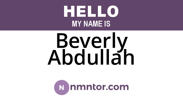 Beverly Abdullah