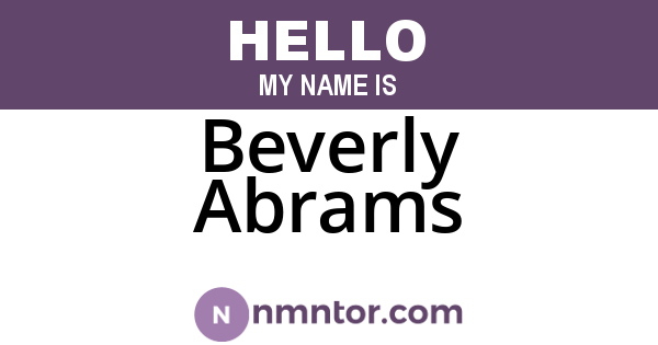 Beverly Abrams