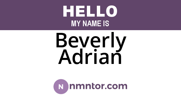 Beverly Adrian