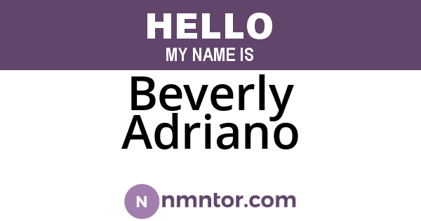 Beverly Adriano