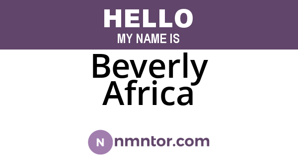 Beverly Africa