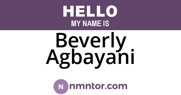 Beverly Agbayani