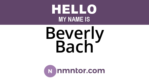 Beverly Bach