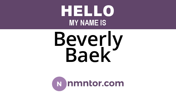 Beverly Baek