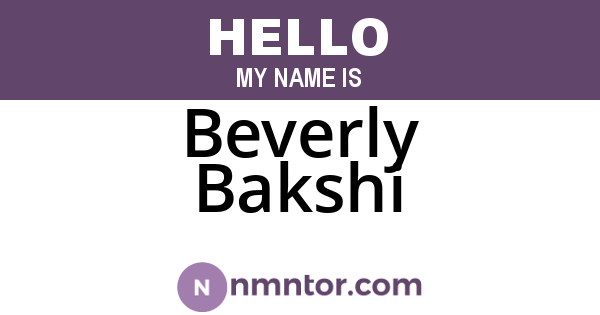 Beverly Bakshi