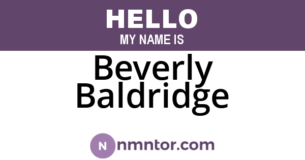 Beverly Baldridge