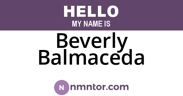 Beverly Balmaceda