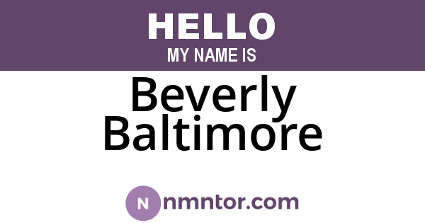 Beverly Baltimore