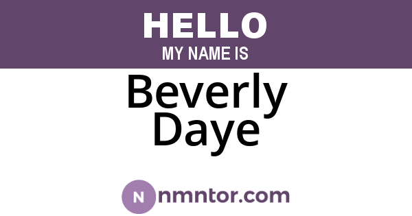 Beverly Daye