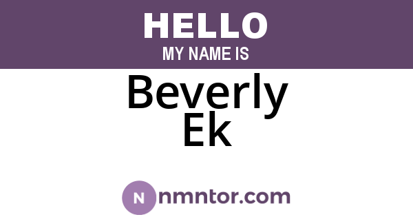 Beverly Ek