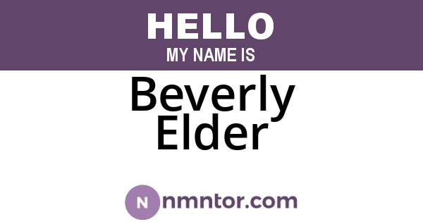 Beverly Elder