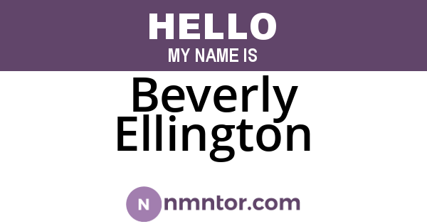 Beverly Ellington