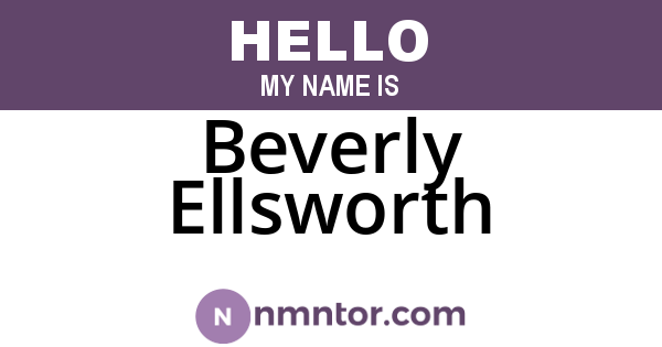 Beverly Ellsworth