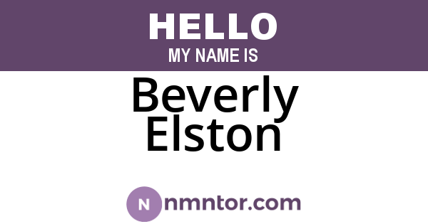 Beverly Elston