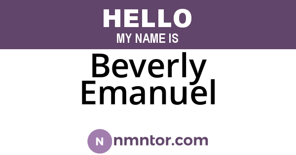 Beverly Emanuel