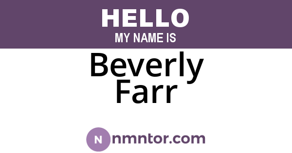 Beverly Farr