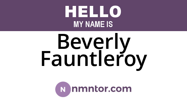 Beverly Fauntleroy
