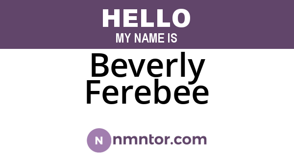 Beverly Ferebee