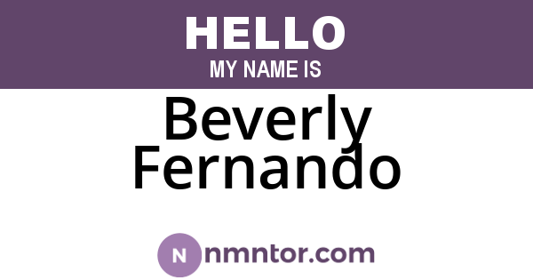 Beverly Fernando