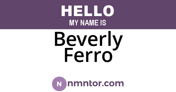 Beverly Ferro