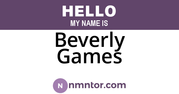 Beverly Games