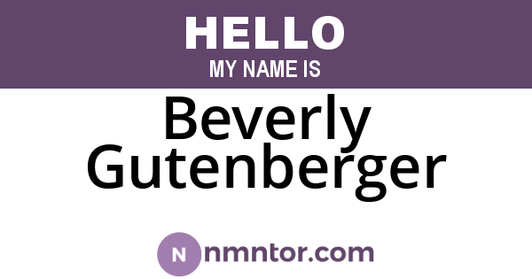 Beverly Gutenberger