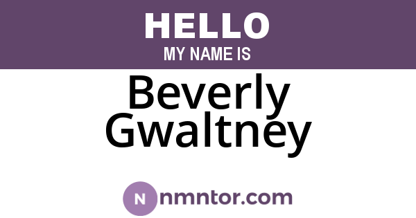 Beverly Gwaltney
