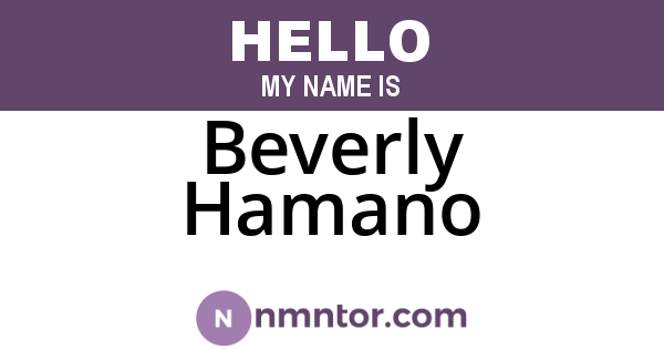 Beverly Hamano