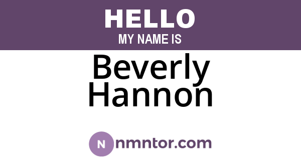 Beverly Hannon