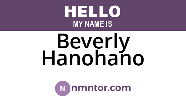 Beverly Hanohano