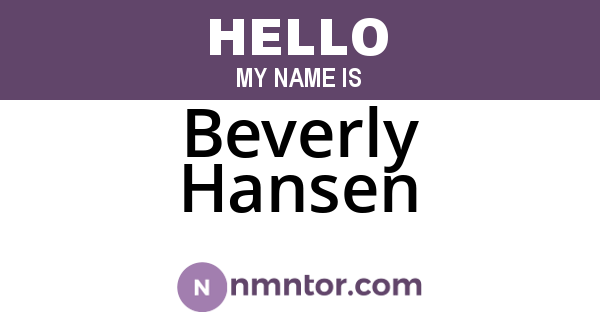 Beverly Hansen