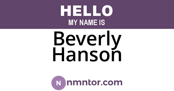 Beverly Hanson