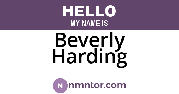 Beverly Harding