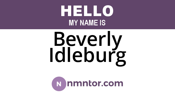 Beverly Idleburg