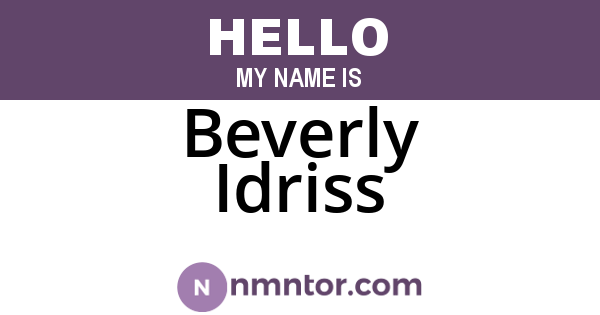 Beverly Idriss