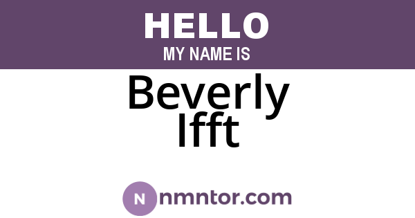 Beverly Ifft