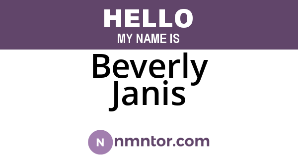 Beverly Janis