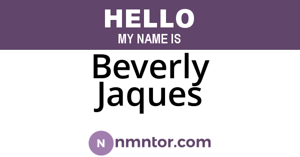 Beverly Jaques
