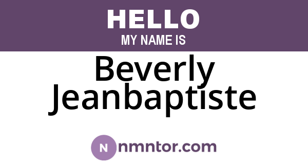 Beverly Jeanbaptiste