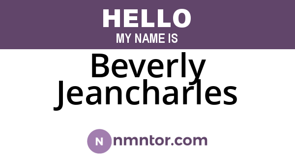 Beverly Jeancharles