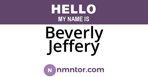 Beverly Jeffery