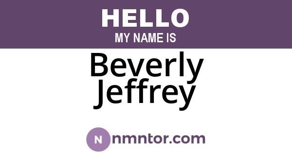 Beverly Jeffrey